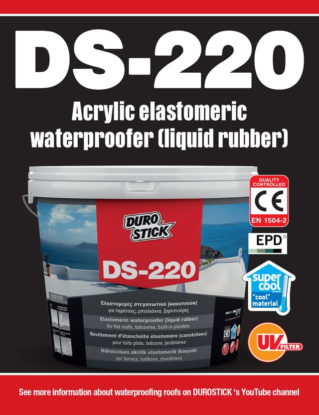 DS-220 - Elastomeric waterproofer for flat roofs (liquid rubber)